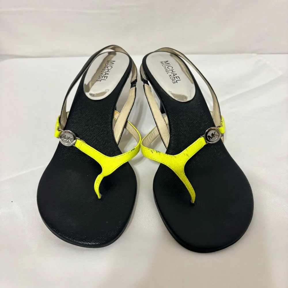 Michael Kors Bridget Slingback Thong Sandals in neon yellow